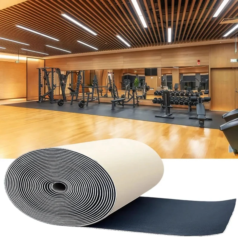Super Thick Acoustic Foam Roll 11mm High Density Soundproof Cushion Mat Self Adhesive Shock Absorbing Pad For Hardwood Floors Pianos Treadmills Exercise Equipment Black Custom Cut Sizes Vibration Dampening Top Shelf Protection