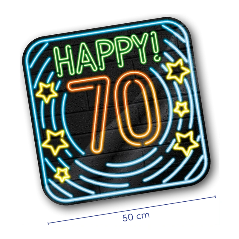 Deurbord - 70 jaar - Neon