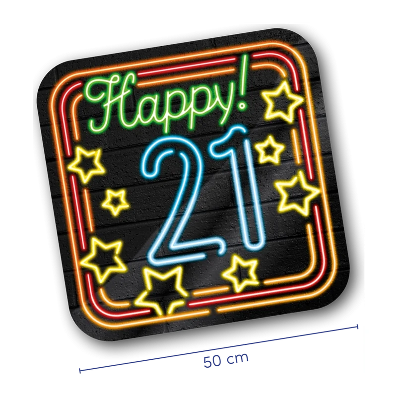 Deurbord - 21 jaar - Neon