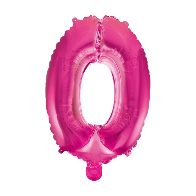 Folieballon cijfer 0 roze 41cm