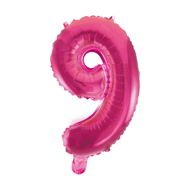 Folieballon 9 jaar roze 41cm