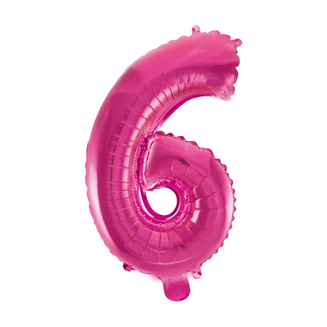 Folieballon 6 jaar roze 86cm