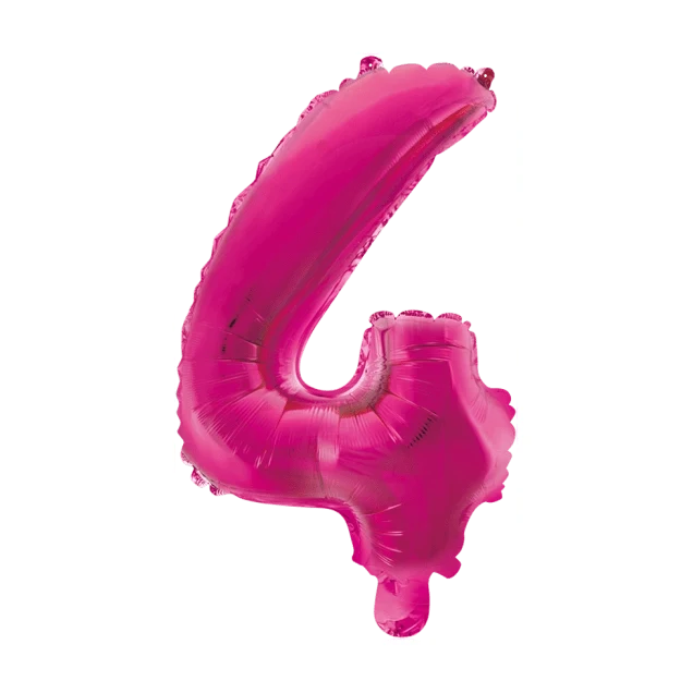 Folieballon 4 jaar roze 41cm