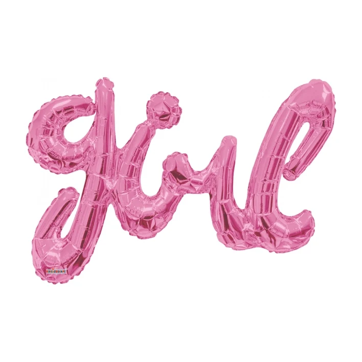Folieballon Girl roze 91cm