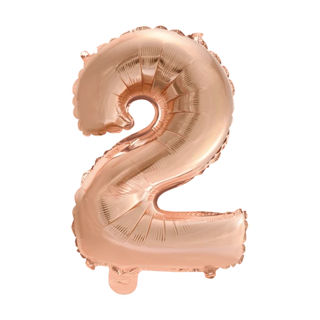 Folieballon 2 jaar Rosé Goud 41cm