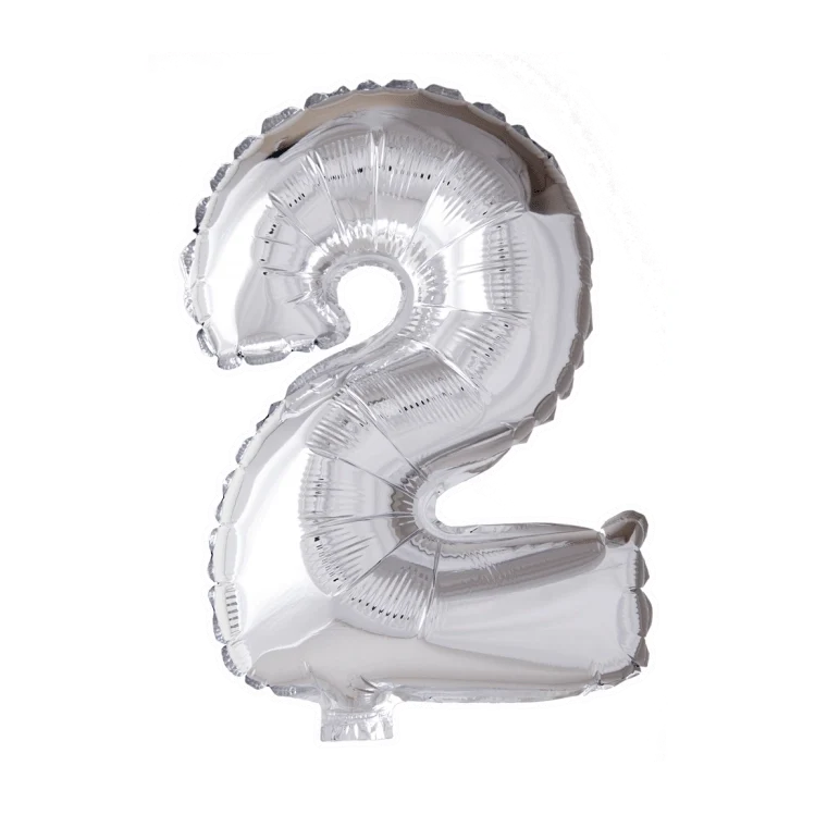 Folieballon 2 jaar zilver 41cm