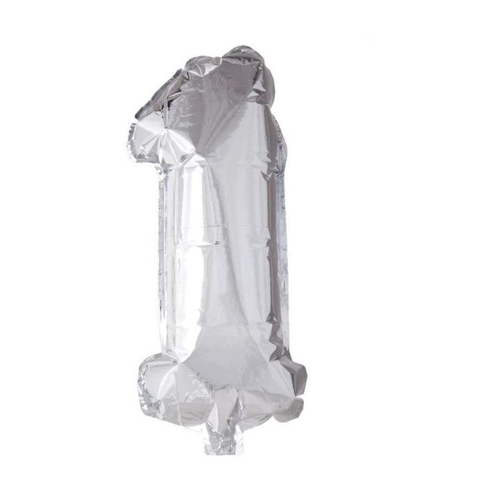 Folieballon 1 jaar zilver 86cm