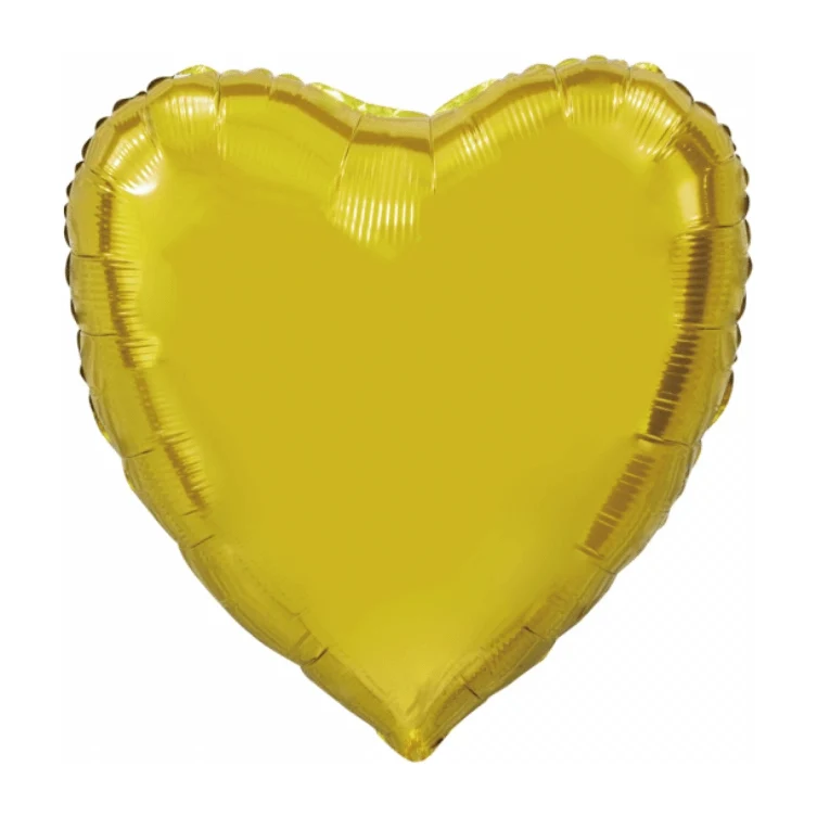 Folieballon Hart Goud 91cm