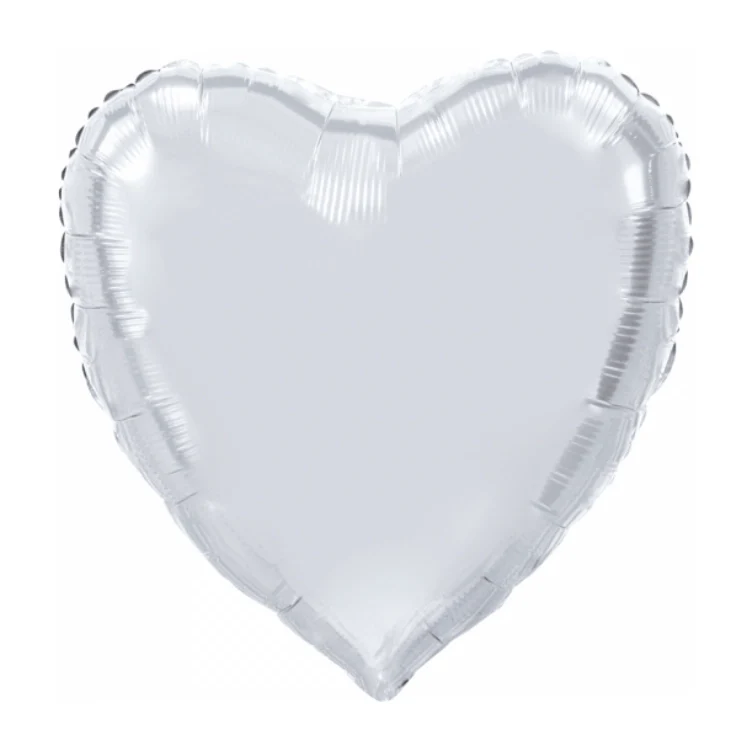 Folieballon Hart zilver 91cm