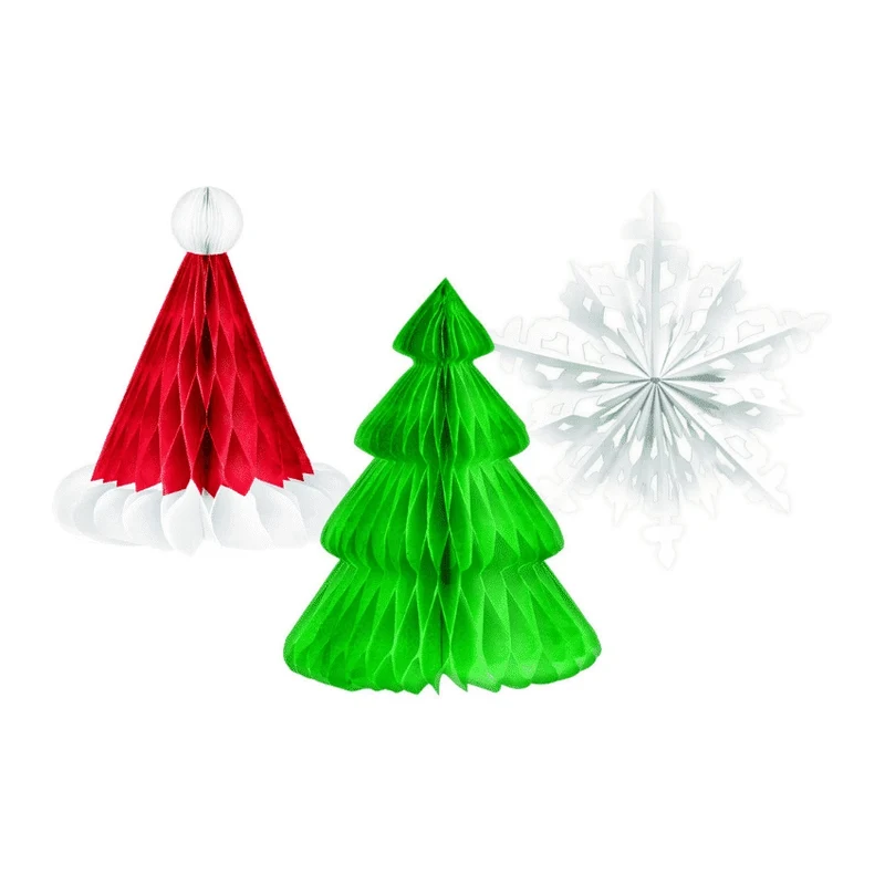Honeycomb Kerst 35,5 Cm Papier 3 Stuks