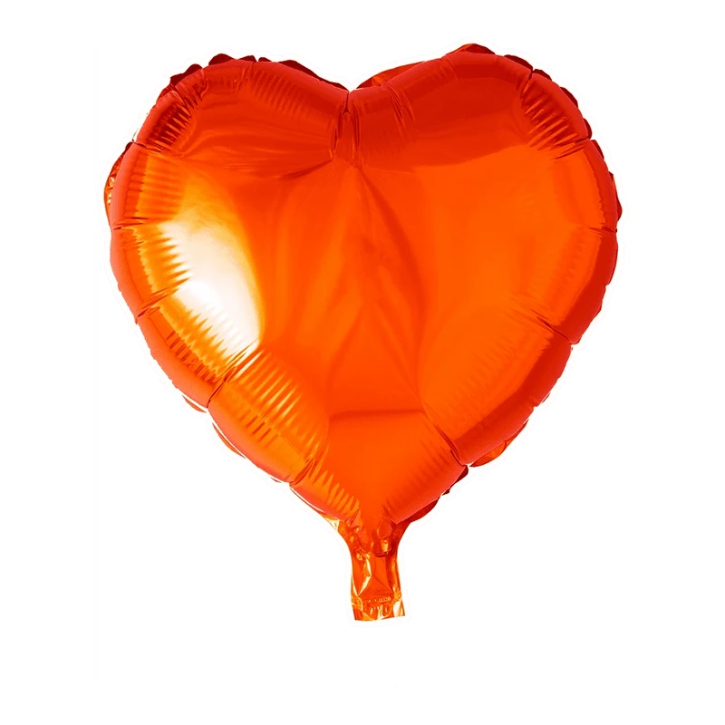 Folieballon hart - Oranje - 46cm