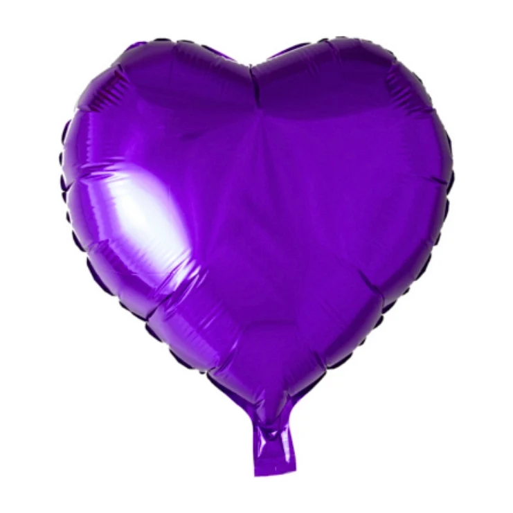 Folieballon hart - Paars - 46cm