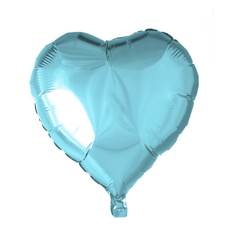 Folieballon hart - Licht blauw - 46cm