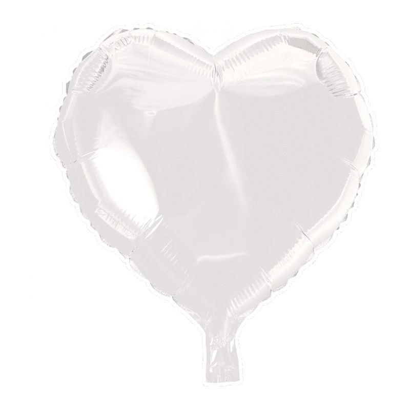 Folieballon hart - Wit - 46cm