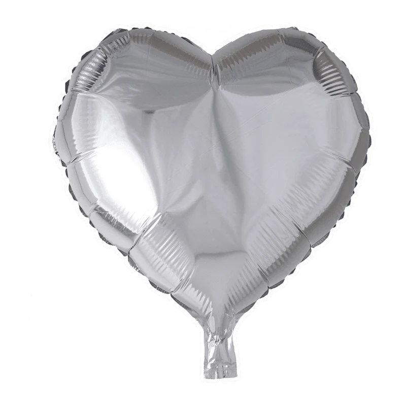 Folieballon hart - Zilver - 46cm