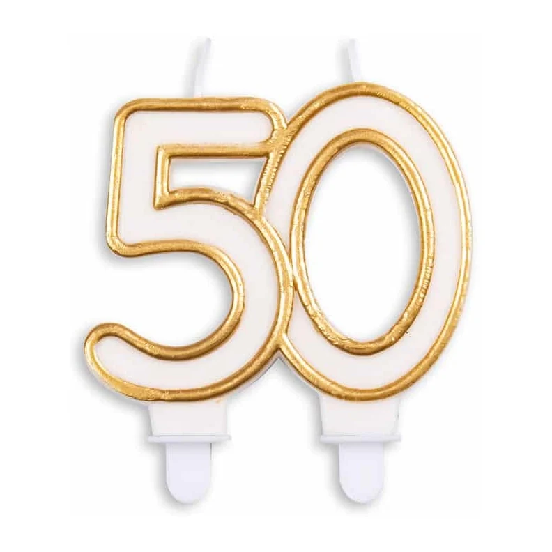 Cijfer kaars Goud 50 jaar