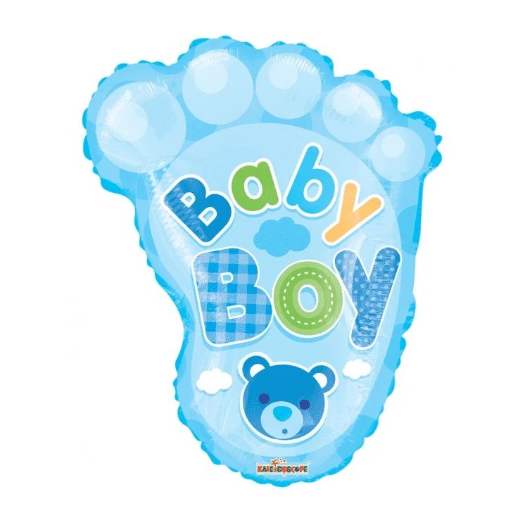 Folieballon Baby Boy Voet 51cm Leeg