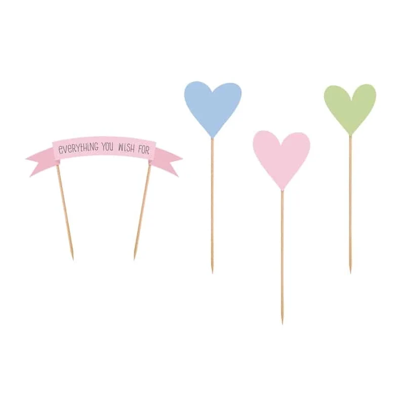 4 taart toppers "everything you wish for"