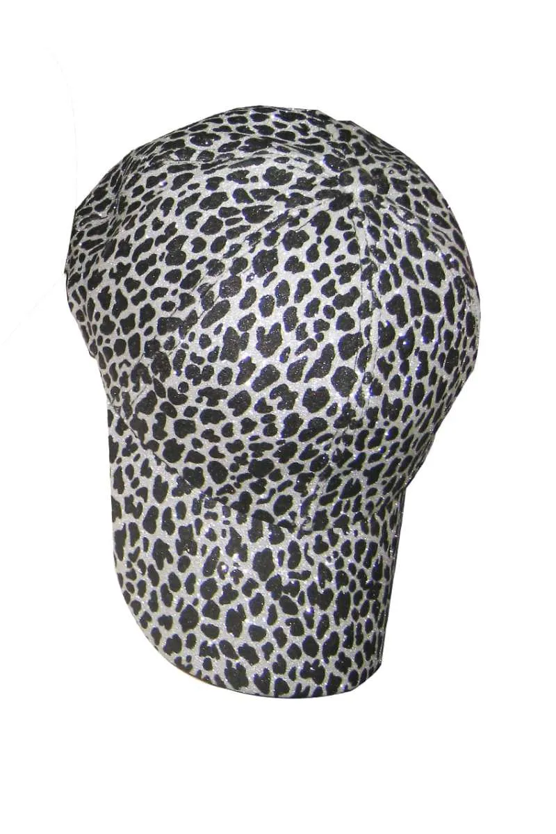 Baseballcap panter glitter zilver