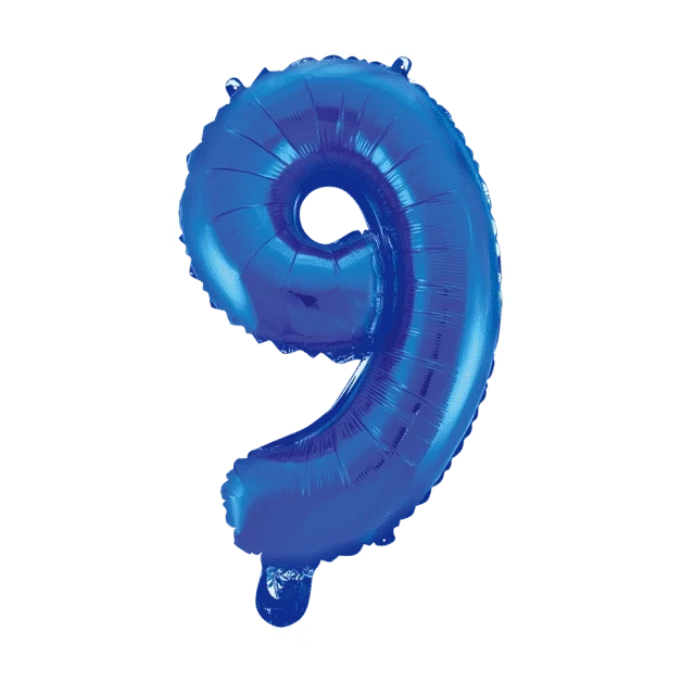 Folieballon 9 jaar blauw 41cm
