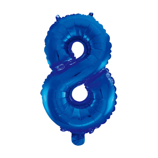 Folieballon 8 jaar blauw 41cm