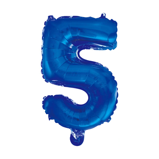 Folieballon 5 jaar blauw 41cm