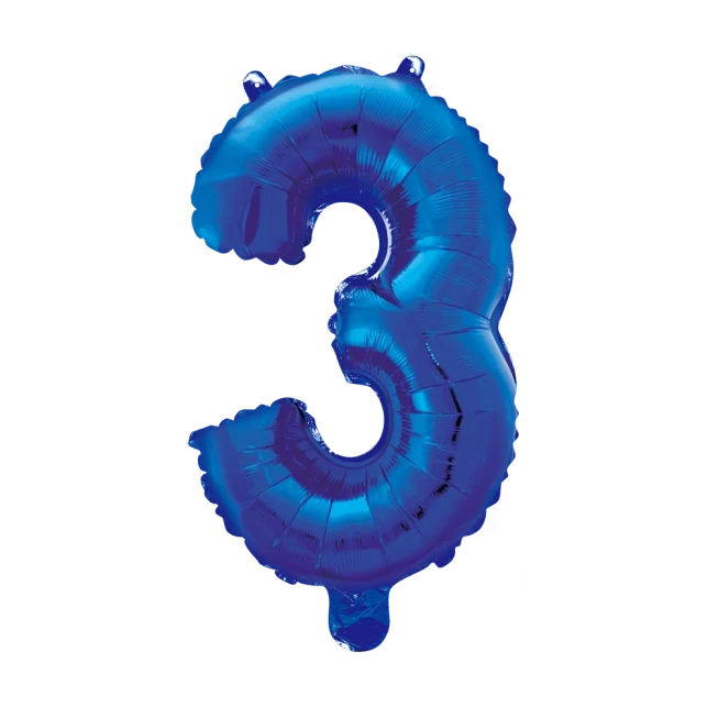 Folieballon 3 jaar blauw 41cm
