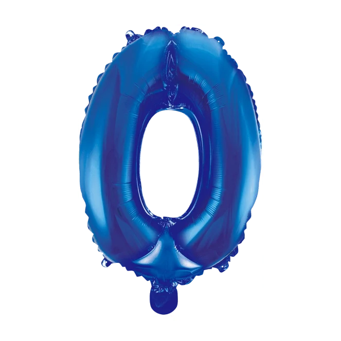 Folieballon 0 jaar blauw 41cm