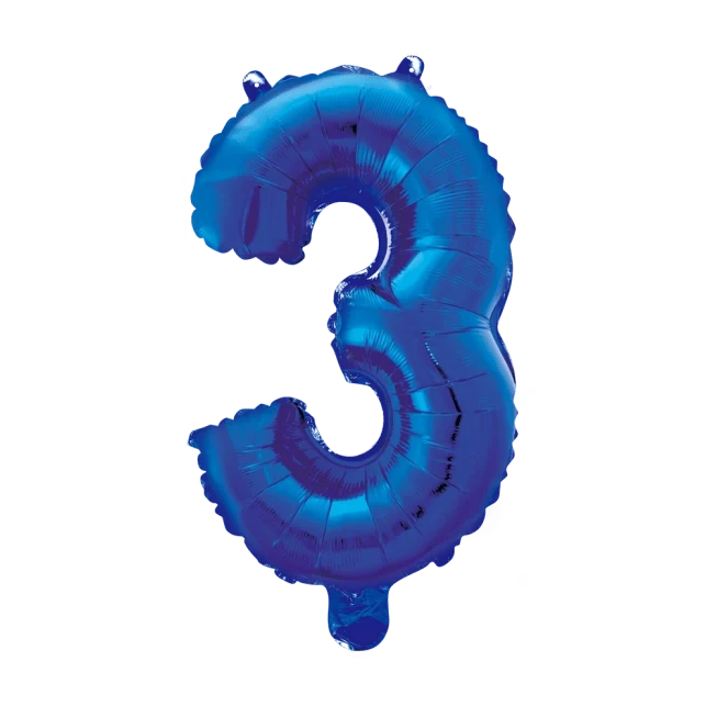 Folieballon 3 jaar blauw 86cm