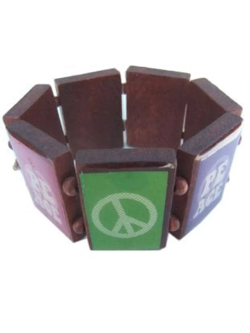 Armband peace hout