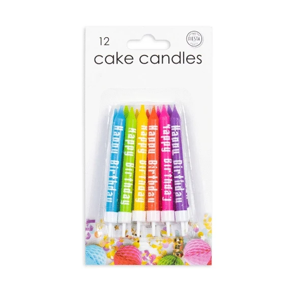 Taart kaarsjes met de tekst Happy Birthday