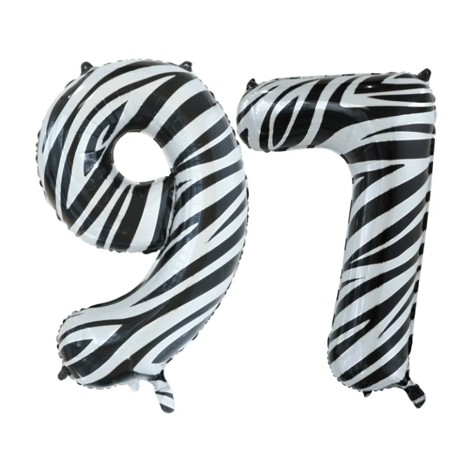 Folieballon 97 jaar zebra 86cm