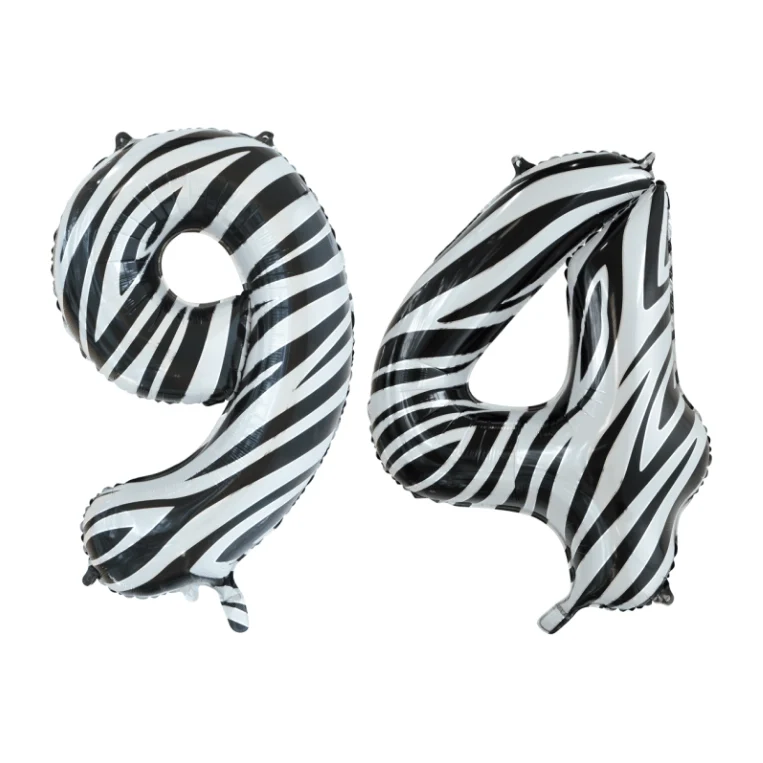 Folieballon 94 jaar zebra 86cm