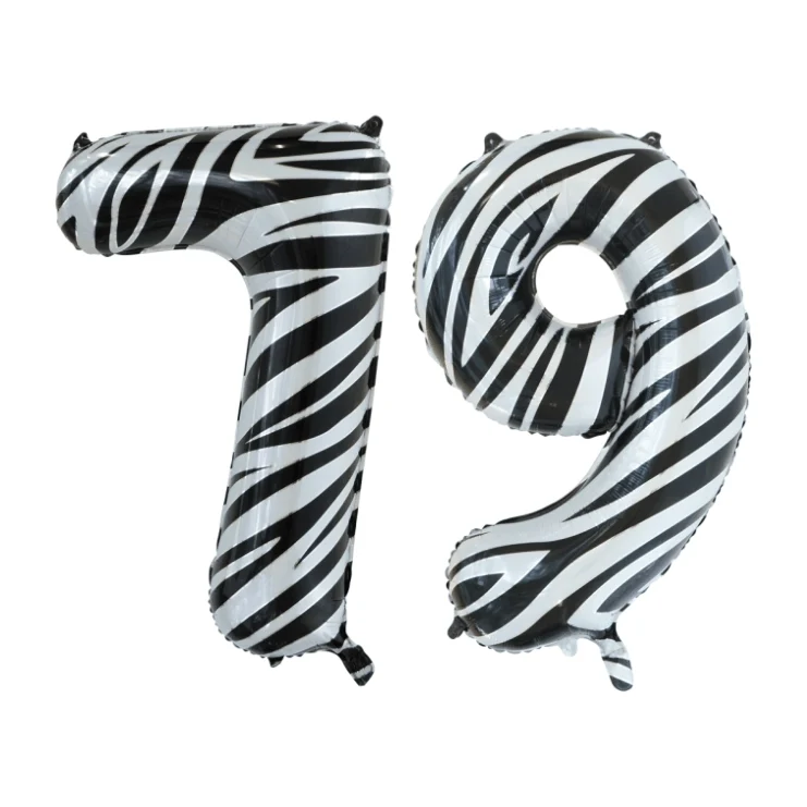 Folieballon 79 jaar zebra 86cm