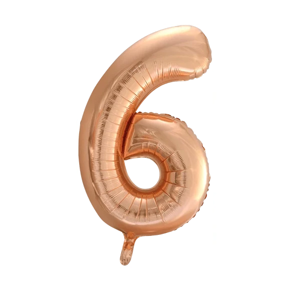 Folieballon 6 jaar Rosé Goud 86cm