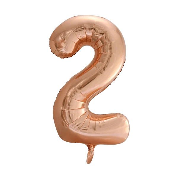 Folieballon 2 jaar Rosé Goud 86cm