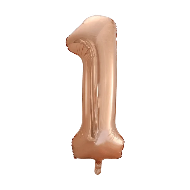 Folieballon 1 jaar Rosé Goud 86cm