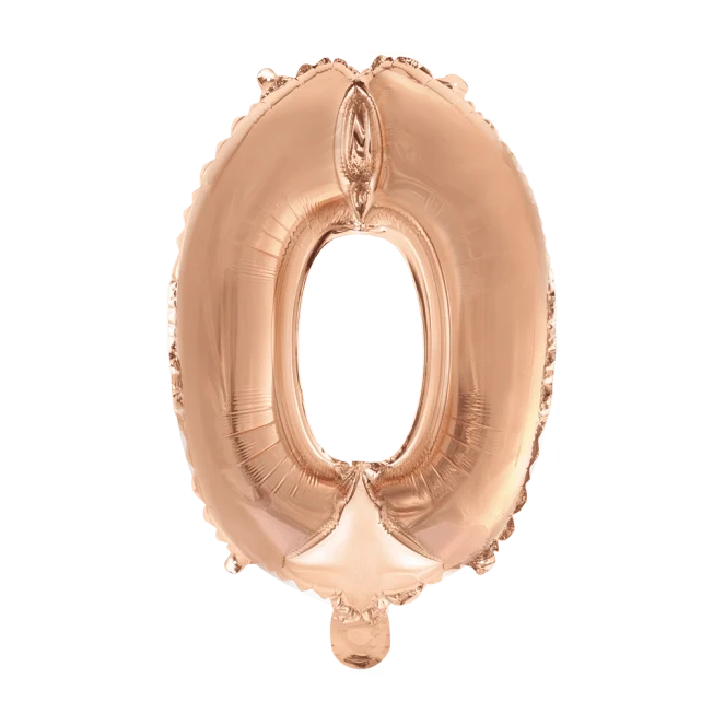 Folieballon 0 jaar Rosé Goud 41cm