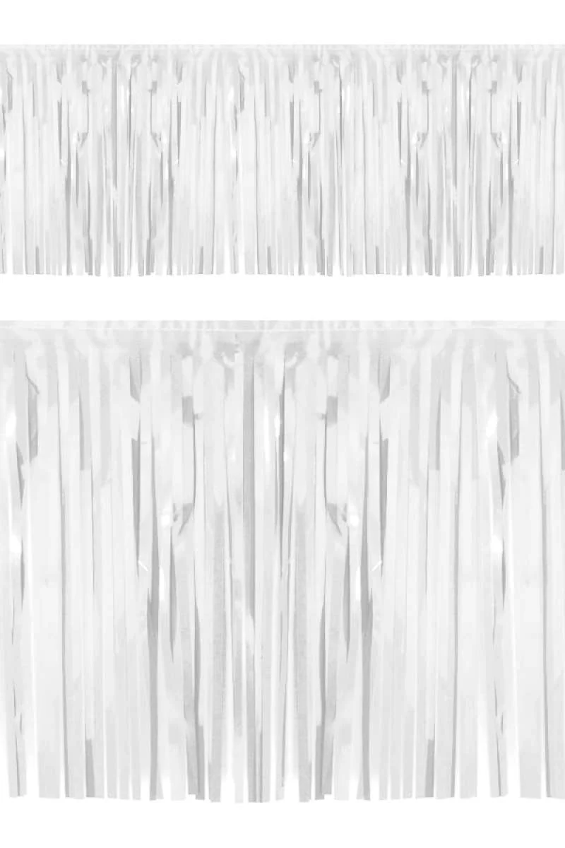PVC slierten folie guirlande wit 6 meter x 30 cm BRANDVEILIG