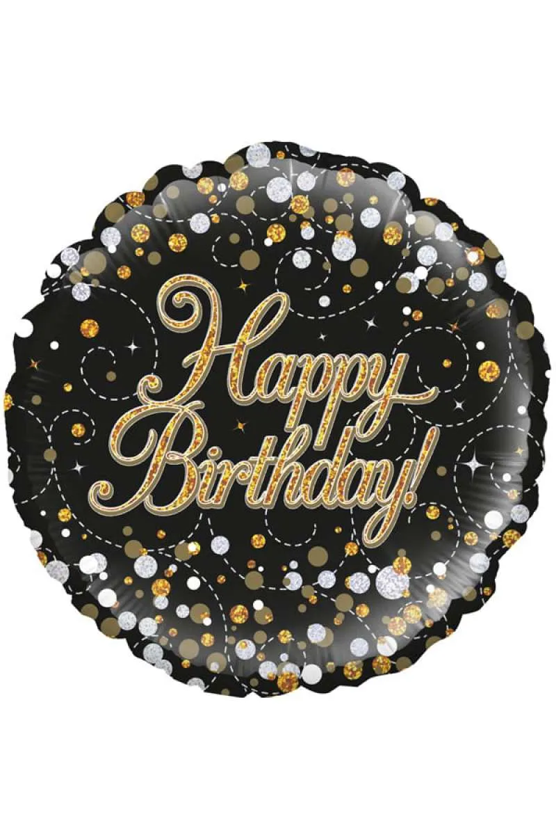 Folieballon Holografisch Sparkling Happy Birthday