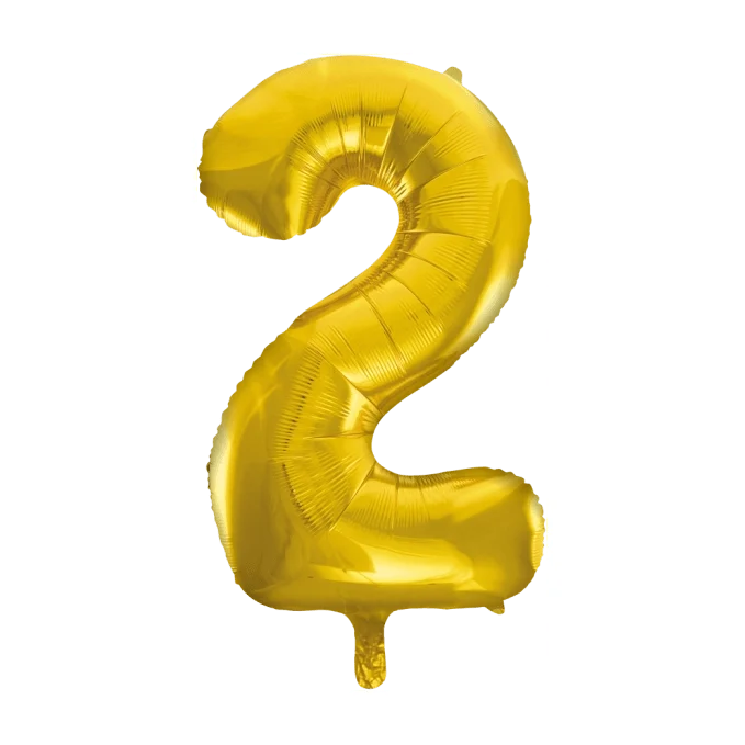 Folieballon 2 jaar Goud 86cm