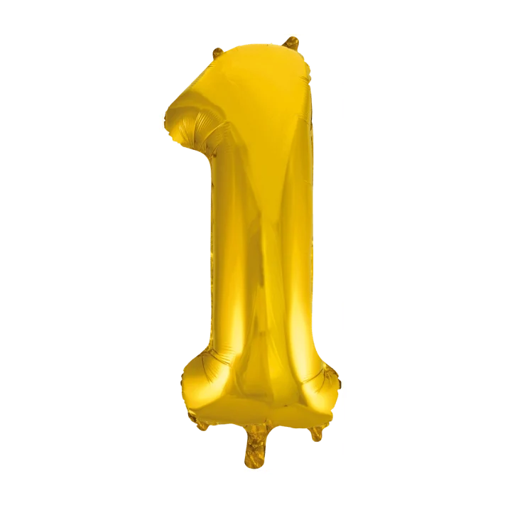 Folieballon 1 jaar Goud 86cm