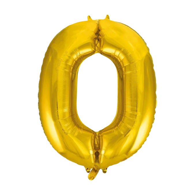 Folieballon 0 jaar Goud 86cm