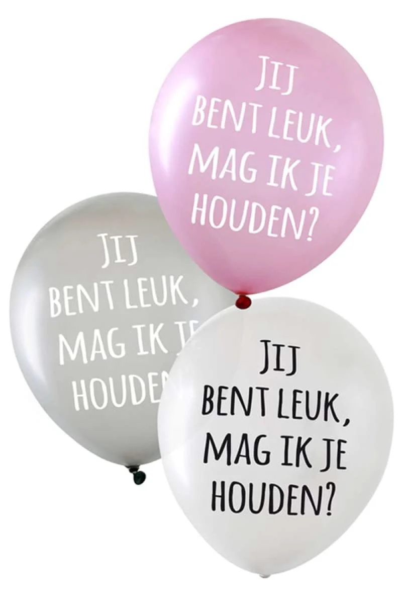 Ballonnen ''Jij bent leuk, mag ik je houden?''