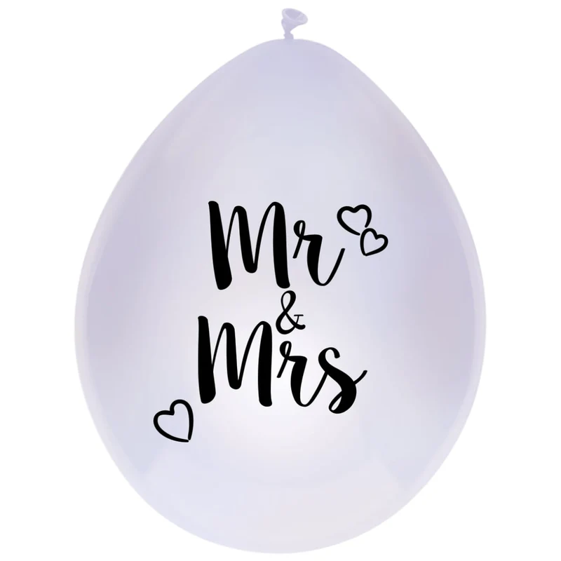 Balloons Mr & Mrs 30cm 6 pieces
