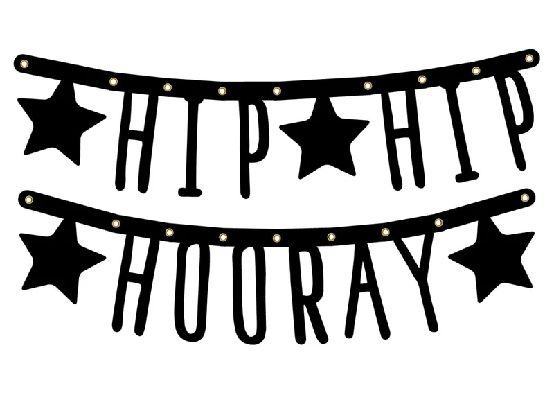 Letterslinger "Hip Hip Hooray" - Festive Gold