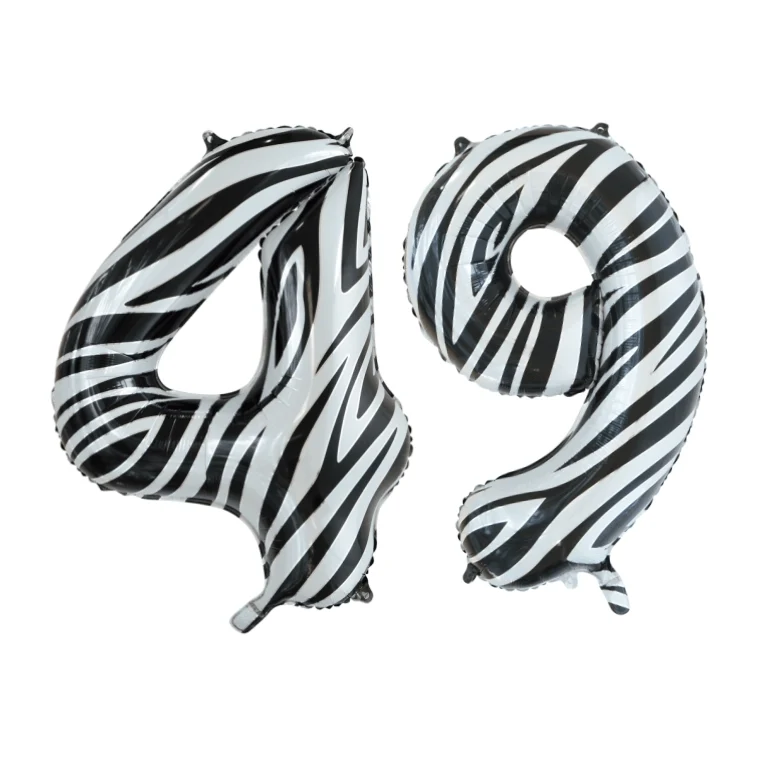 Folieballon 49 jaar zebra 86cm