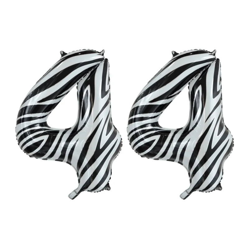 Folieballon 44 jaar zebra 86cm