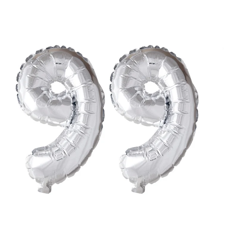 Folieballon 99 jaar zilver 86cm