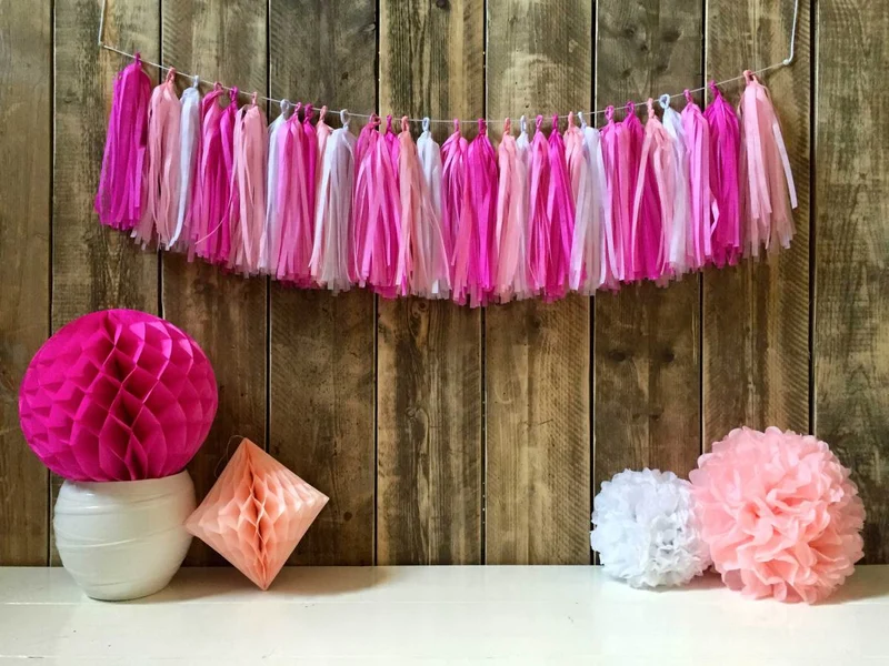 tassel guirlande roze